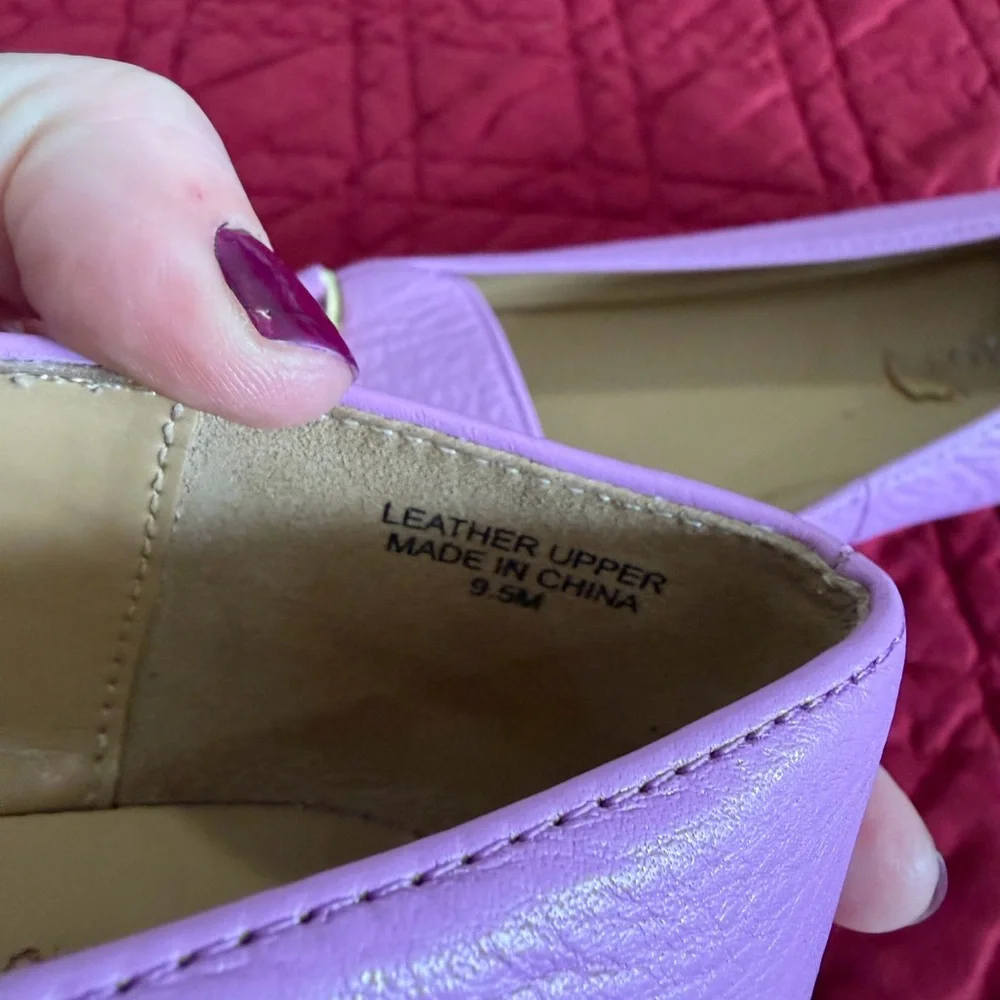 TALBOTS FRANCESCA CHAINLINK DRIVING MOCCASINS - PEBBLED LEATHER SIZE 9.5 - Picture 5 of 11